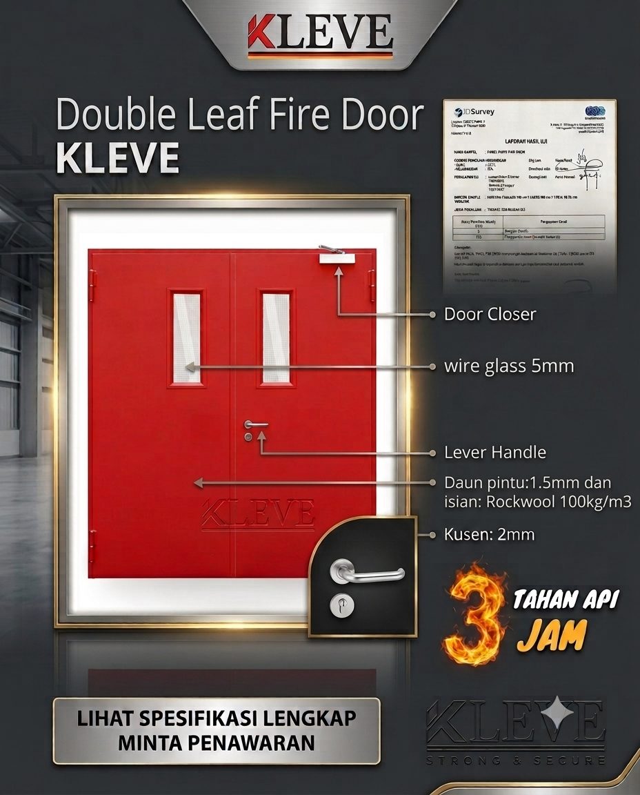 Double Fire Door with wire glass